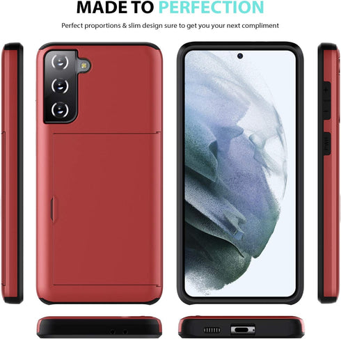 ZUSLAB Wallet Case Compatible with Samsung Galaxy S21 5G Phone Case with Card Holder Shockproof Anti Scratch Bumper Cover with Screen Protector[x2...