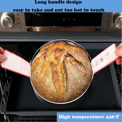 2 PCS Silicone Bread Sling for Dutch Oven Reusable Silicone Bread Baking Mats Non-Stick & Easy Clean Bread Sling with Long Handles Easy to Transfe...