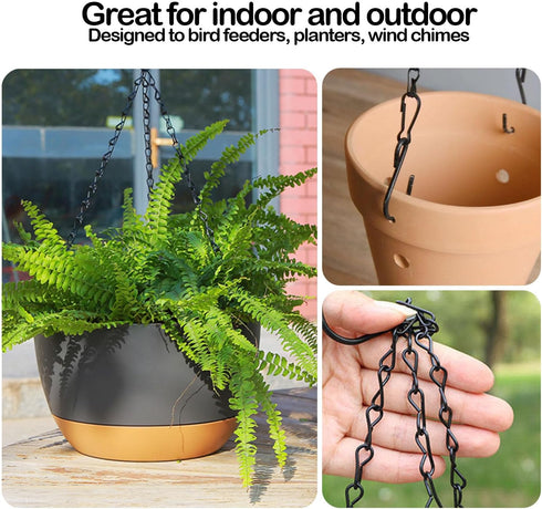 2pcs 9.5 Inch Black Hanging Chain for Bird Feeders, Planters, Lanterns, Lanterns, Suet Baskets, Wind Chimes, Chains Signs and Ornaments...
