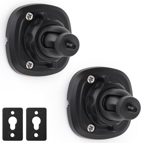 2 Pack Speaker Wall Mount Holder for 1/4"-20 Threaded Keyhole,2 Pack Adaptors Compatible with Non 1/4"-20 Threaded Screw Holes,360°Rotation Adjust...