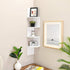 WELLAND Zig - Zag Floating Corner Shelves, 4-Tier Wall Mounted Storage Shelf with White Finish for Bedroom, Living Room, Bathroom, Display Shelf f...