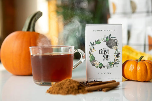 Pumpkin Spice Tea Bags - Black Tea with real Pumpkin, Cinnamon & Spices, Caffeine - 16 Cups | The Spice Hut, First Sip of Tea...