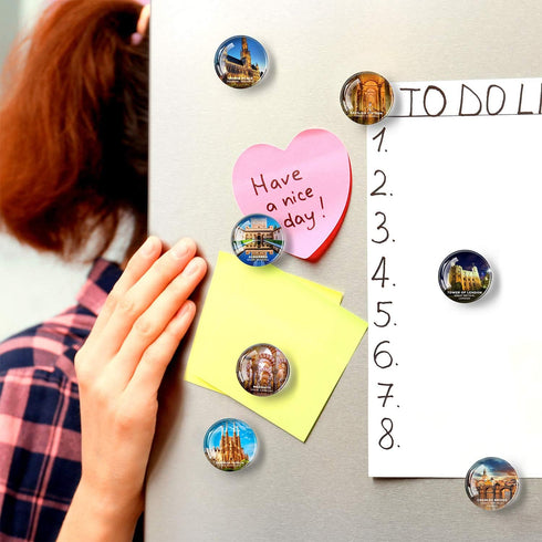 Stylish Fridge Magnets in 25 Unique Multipack Themes - Glass Design, Perfect for Organization, Lockers, & More...