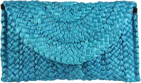 Women Straw Clutch Purse Handbag Straw Shoulder Bag Summer Beach Bag Woven Bag Envelope Purse Wallet...