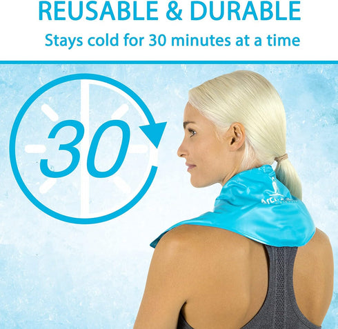 Arctic Flex Neck Ice Pack - Cold Compress Shoulder Therapy Wrap - Cool Reusable Medical Freezer Gel Pad for Swelling, Injuries, Headache, Cooler (...