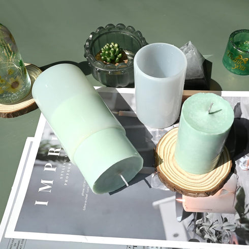 Cylinder Molds for Candle Making,4 Inch and 3.5 Inch Candle Making Molds Silicone,Large Pillar Silicone Molds for Aromatherapy Candles,Epoxy Resin...
