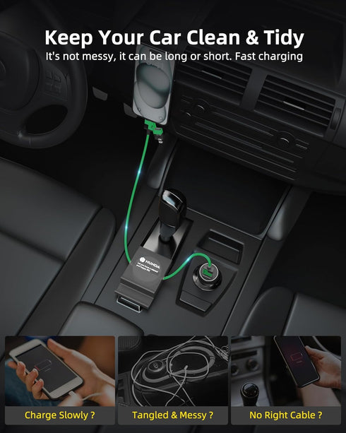 4 in 1 USB C to C Fast Charging Cable,Silicone USB C to Lightning Cable 100W Dual Type C Cable Combo Lightning/Type C/USB A Ports for iPhone 15/15...