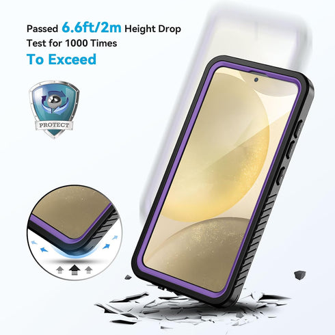 Lanhiem for Samsung Galaxy S24+ Plus Case, IP68 Waterproof Dustproof Case with Built-in Screen Protector, Rugged Full Body Shockproof Protective C...
