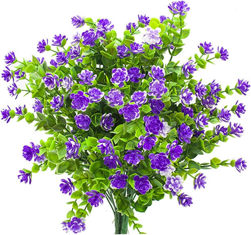 Artificial Flowers, Fake Outdoor UV Resistant Plants Faux Plastic Greenery Shrubs Indoor Outside Hanging Planter Home Kitchen Office Wedding, Gard...