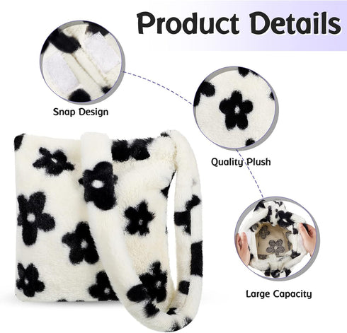 Plush Tote Bag Y2K Tote Bags for Girls Fluffy Shoulder Bag Women Furry Purse Handbag for Autumn and Winter...