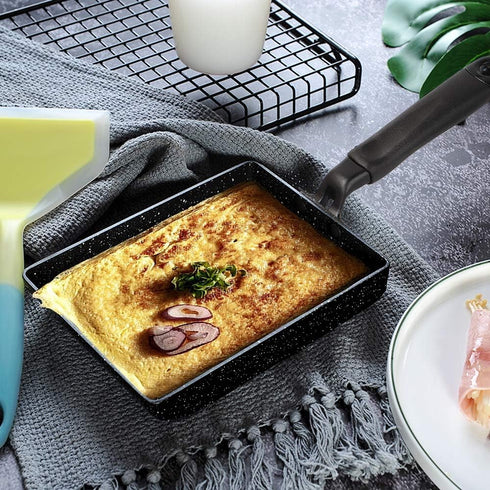 MyLifeUNIT Tamagoyaki Pan, Japanese Omelette Pan Nonstick with Silicone Spatula, Square Egg Pan 7 x 5 inches, Black...