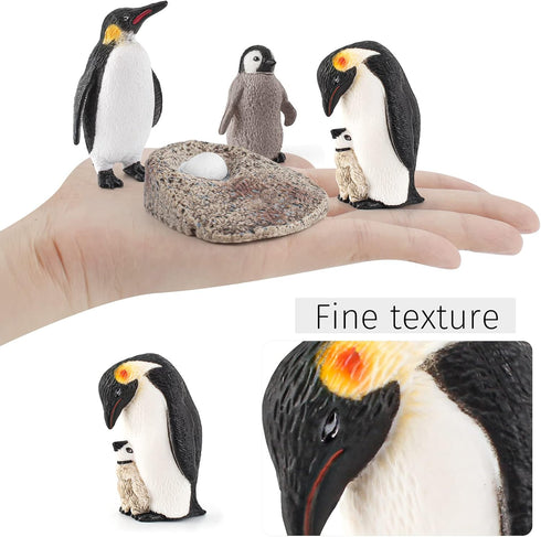 4PCS Penguin Lifecycle Antarctica Penguin Figurines Toy Playset Arctic Penguins Early Educational Toys Cake Decoration Christmas Birthday Party Su...