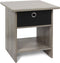Furinno Dario End Table / Side Table / Night Stand / Bedside Table with Bin Drawer, 1-Pack, French Oak Grey/Black...