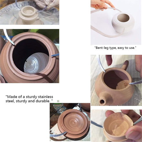 Hilitand 10in Clay Caliper, Stainless Steel Bent Leg Inside Outside Clay Caliper for Clay Modelling Clay Pottery Tool 25.8x9.8x1.4 cm...