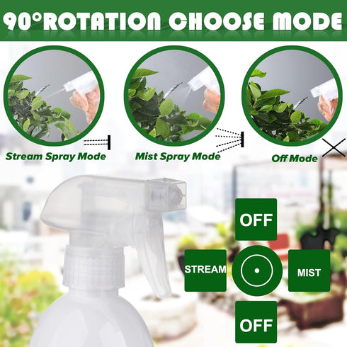Empty Clear Plastic Spray Bottles 13.5oz/400ml Adjustable Nozzle Mist/Stream Water Spray Bottle Heavy Duty Spraying Bottles Plant Mister Spray Bot...