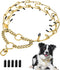 Dog Pinch Collar Stainless Steel,Gold Prong Dog Training Collar,No Pull Martingale Collar Stainless Steel Metal Chain Collar,Adjustable Size Colla...