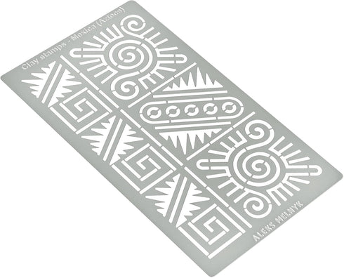 Aleks Melnyk No.433 Metal Stencil, Aztec Stencil Patterns and Symbols, Small Stencil, 1 PC, Template for Wood Burning, Engraving, Crafting, Scrapb...