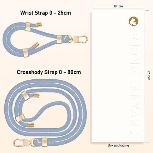 UKON Cell Phone Lanyard,Crossbody Lanyard Premium Metal Buckle Phone Charms with 2 X Phone Patch (Blue)......