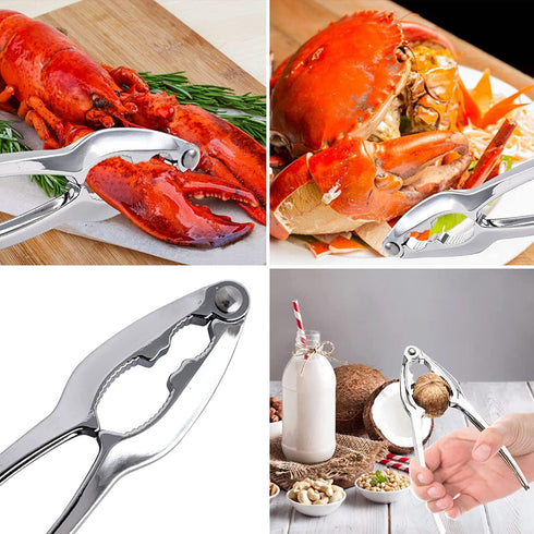 9Pcs Stainless Steel Seafood Tools Set - Crab & Lobster Crackers, Forks, Shell Openers, Nut Crackers - Durable Shellfish Tools for Crab Legs, Shri...