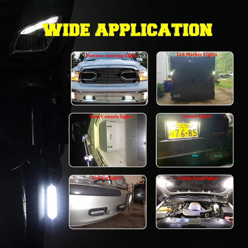 Chelhead Surface Mount Led Lights, Aluminium Base Led Backup Lights 6500K Led Fog Lights or Side Marker Indicator Lights Under Hood Compatible wit...
