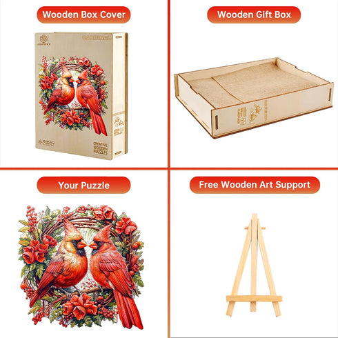 Wooden Puzzles for Adults, Cardinal Wooden Jigsaw Puzzles for Adults, Wood Puzzles Adult, Unique Animal Shape Wood Cut Puzzles, Birthday Gifts for...