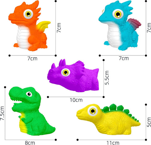 Dinosaur Toy Auto Flashing Dinosaur Model Glowing Figures Bath Toy Playset 5 pcs...