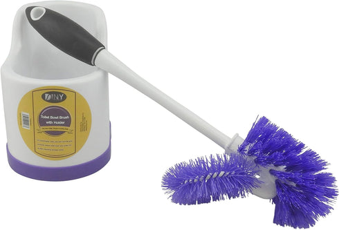Home Products Toilet Bowl Brush with Rim Cleaner and Holder Set - Toilet Bowl Cleaning System with Scrubbing Wand, Under Rim Lip Brush and Storage...