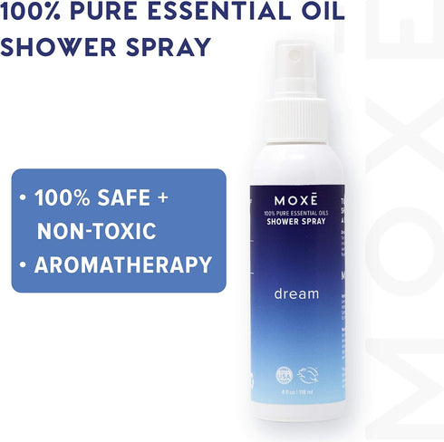 MOXE Shower Mist, Spa Steam Spray, Certified Natural Essential Oils, Aromatherapy, Tension Relief (Dream, 4 Fl Oz (Pack of 1))...