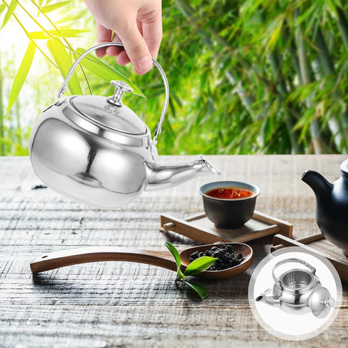 PRETYZOOM Stainless Steel Tea Pot with Infuser,Tea Kettle 14cm Stovetop Teapot Hot Water Pot Teapot Blooming and Loose Leaf Tea Maker Tea Brewer f...