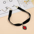 Halloween Black Velet Choker Necklace for Women, Vintage Royal Court Gothic Necklace, Vampire Red Rhinestone Choker, Halloween Costume Jewelry for...