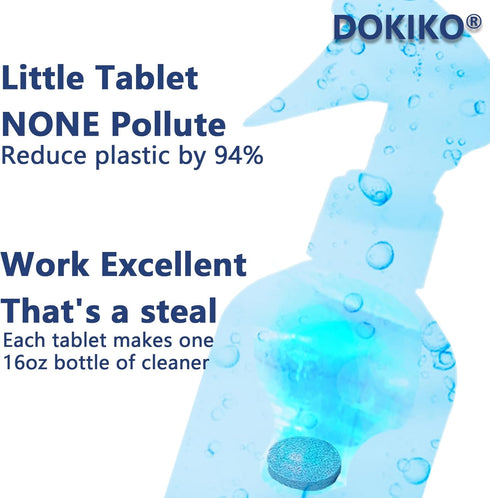 100 PCS Glass Cleaner Refill Tablets,Glass Cleaner Tablets, Window Cleaner Refill Tablets, 100 Concentrated Dissolvable,1 Pack Makes 100 * 16 fl o...