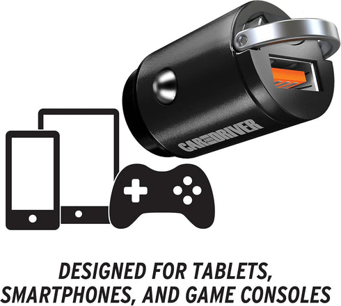 Car and Driver USB Car Charger Nanobit 12V, 30W | Quick Charge USB-A QC3.0, Compatible with iPhone, Tablet, Gaming Consoles | Output 4.5V 5A/5V 4....