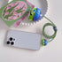 3D Cute Cartoon Charger Protector Case - Compatible for Apple 20W USB-C Power Adapter and Lightning Cable (Green Hat Mike)...