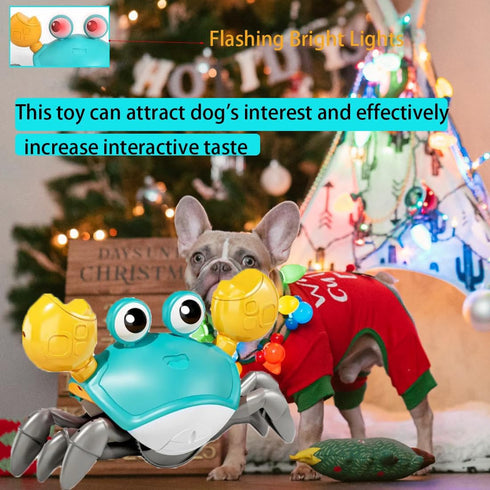 Crawling Crab Dog Toy, Interactive Toys for Boredom Dogs Cats Pet, Obstacle Avoidance Dancing Fun Toys Moving Toy for Puppys/Small/Medium Dogs Chr...