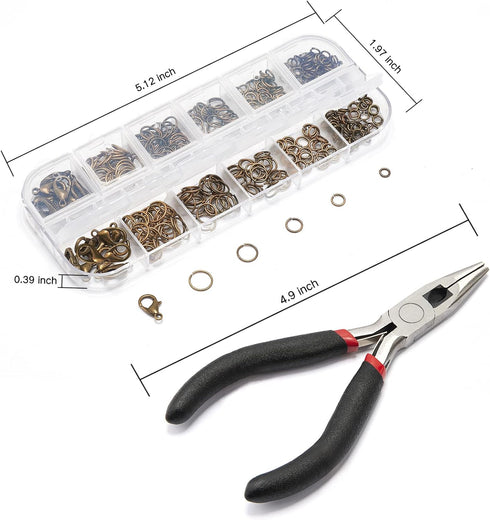 6Boxes Jump Rings for Jewelry Making Supplies Kit, 2280PCS Jump Rings and Lobster Clasps Jewelry Findings Kit for Jewelry and Necklace Repair with...