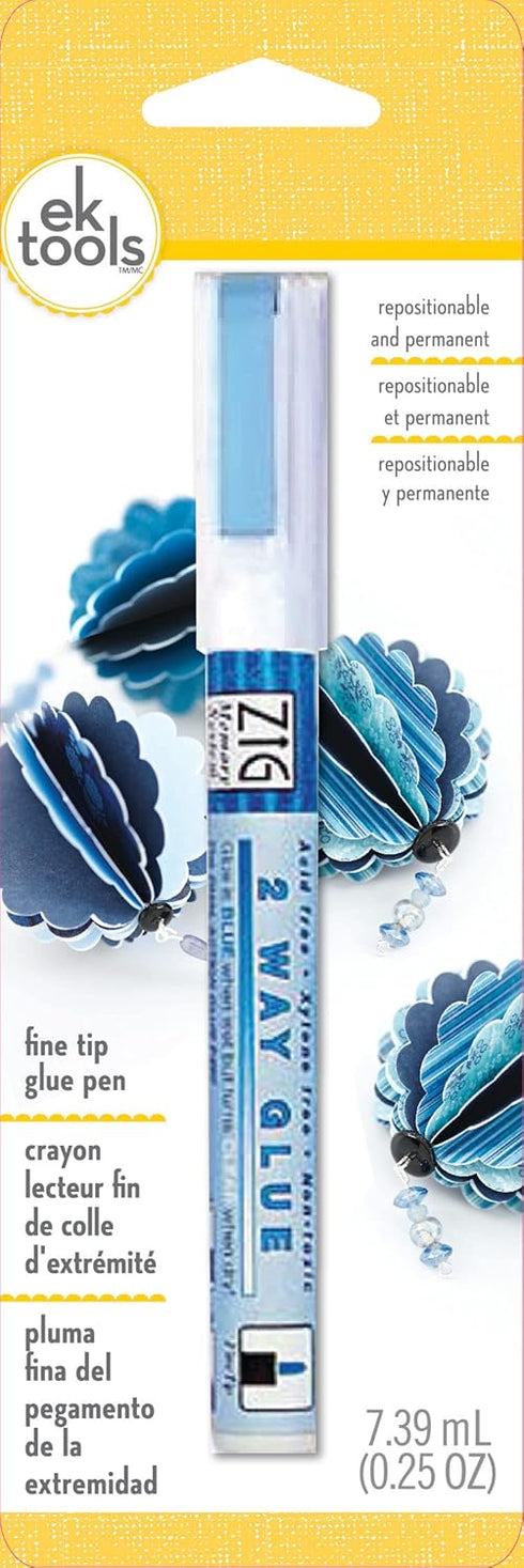 EK tools 55-00013 Glue Pen Zig FINE TIP 2 Way, 6", Multicolor...