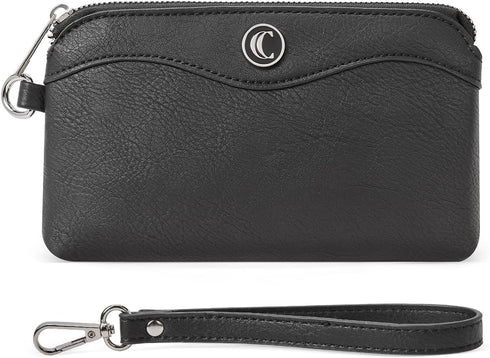 CLUCI Womens Wallet Large Capacity Leather Wristlet Clutch Zipper Purse Slim Ladies Travel Credit Card Holder Phone Organizer...