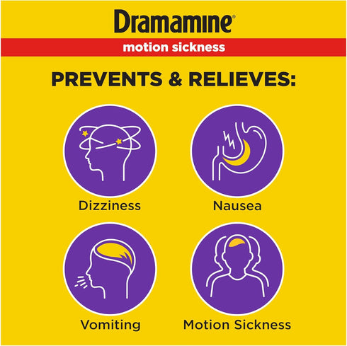 Dramamine All Day Less Drowsy, Motion Sickness Relief, 8 Count, 3 Pack...