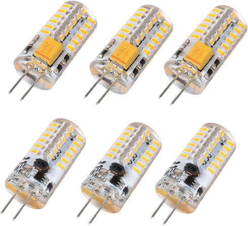 Welitesim 6pcs LED Bulb Bi-Pin Base Lights 3W AC/DC 12V Warm White 3000K G4 Bulb for Outdoor Lighting Deck Stair Step Path Paver Lights Landscape ...