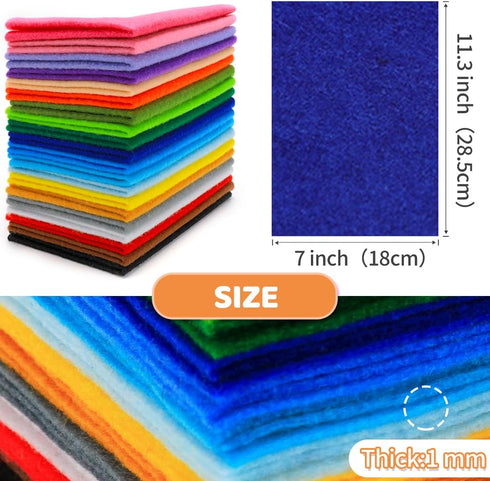 Bundooraking- 20 pcs soft felt sheets,Felt Fabric Sheets for Crafts.7"x11"(18 * 28.5cm/Dark Blue),Thicker than 1mm Nonwoven,Patchwork Sewing DIY C...
