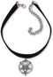 Baphomet Goat Head Satanic Inverted Pentacle Black Velvet Choker Adjustable...