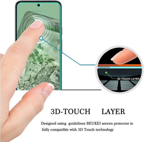 beukei (4 Pack) Compatible for Google Pixel 8 Screen Protector Tempered Glass,Touch Sensitive,Case Friendly, 9H Hardness...