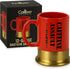 Caliber Gourmet 12-Gauge Shotgun Shell Mug – Bold Red Ceramic Gun Coffee Mug | Unique Gift For Hunters, Gun Enthusiasts & Collectors – Shotgun She...