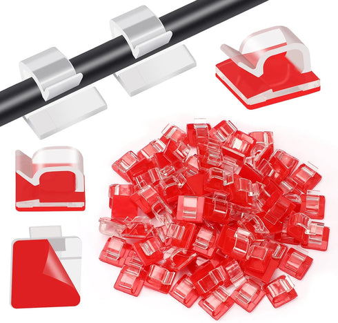 80 PCS Adhesive Cable Clips Christmas Clear Light Strip Mounting Clips Led Light Wire Holder Cable Clamp Organizer for Desk Outdoor Wall Cable...