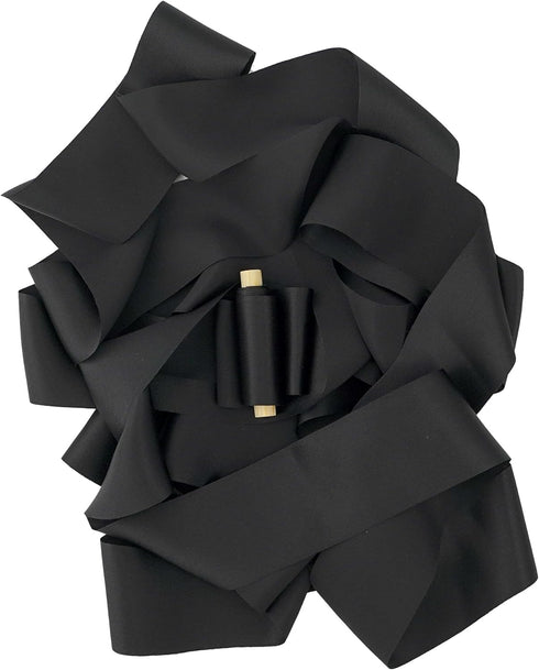 MEEDEE Black Silk Ribbon 2 Inch Silk Ribbon Black Pure Silk Hair Ribbon Black Satin Silk Ribbon 5 Yards On Spool Black Ribbon for Crafts, Wedding ...