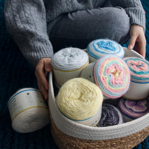 Cake Yarn,Gradient Color Cotton Gradient Yarn, Jumbo Knitting Yarn?Ideal Rainbow Yarn for Crocheting and Knitting,3.5oz?240yd?Misty Blue......
