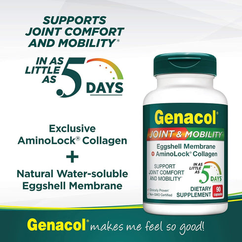 Genacol Collagen & Natural Eggshell Membrane | Achieve Rapid Joint Relief in as little than Just 5 Days| Patented hydrolyzed collagen joint suppor...