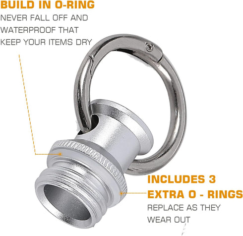 Airtight Container - Metal Storage Bottle Tube Container - Waterproof Holder Case - Keychain Storage Tube -Multipurpose Aluminum Container Outdoor...