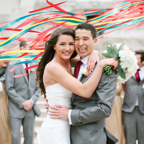 10 Pcs Throw Streamers, Colorful Hand Held Party Streamers Party Poppers No Mess Throw Confetti Pop Out Streamers for Birthday Weddings Events Chr...