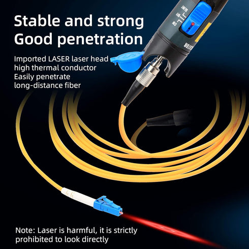Fiber Tester Visual Fault Locator 5KM Fiber Optic Cable Tester Meter Fiber Cable Test Equipment Suitable for 2.5 mm Connector, for CATV Telecommun...